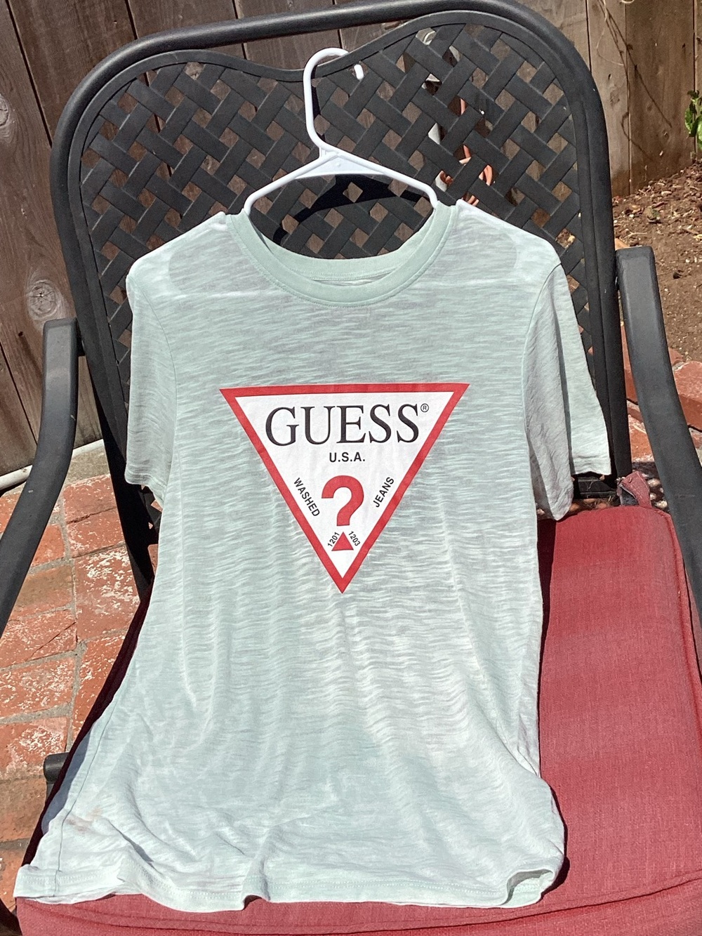 GUESS, Women Mint Logo T-Shirt, Size Small